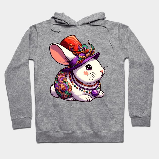 Mardi Gras Rabbit Hoodie by Japanese Fever